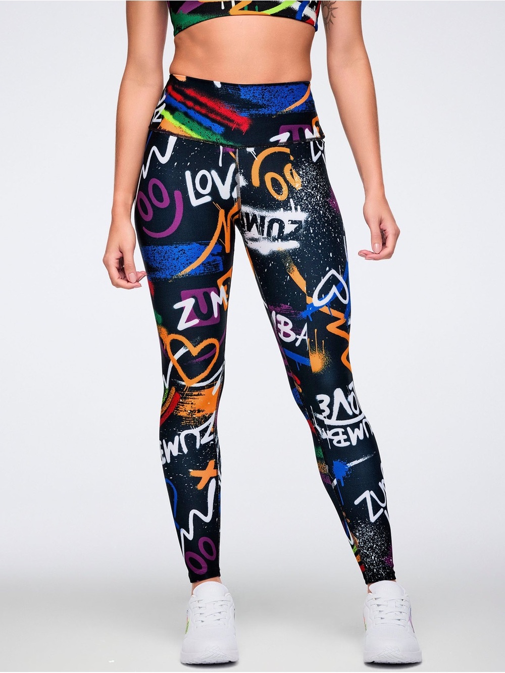 Zumba Graphic Black Multicolor Women’s High-Waist Jeans Leggings